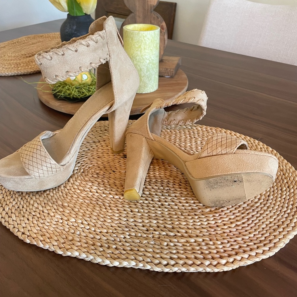 Suede Chunky Heels